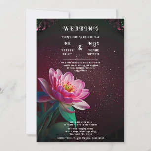 Elegant Lotus Wedding Invitation Floral Cosmic