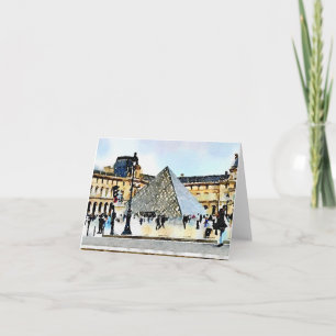 Elegant Louvre-Inspired Note Card
