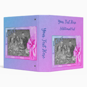 Elegant Love And Bow Design Personalized Photo 3 Ring Binder