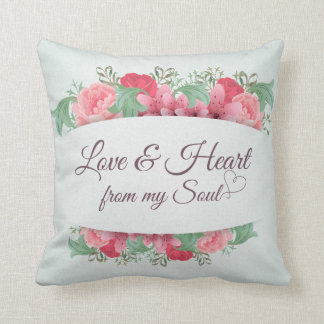 Elegant Love and Heart Wedding Gift Throw Pillow