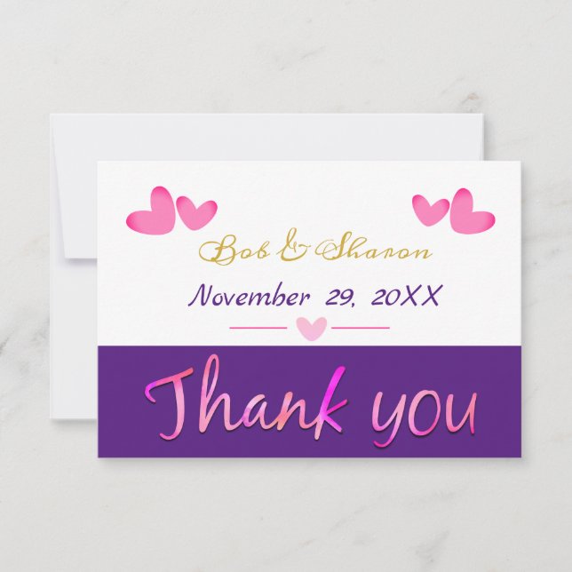 Elegant Love and Thank You Greetings Wedding Cards (Front)