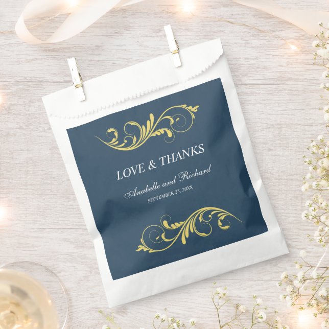 Elegant Love and Thanks Wedding Favor Bag (Clipped)
