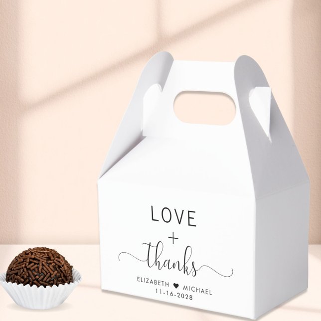 Elegant Love And Thanks Wedding Favor Boxes (Creator Uploaded)