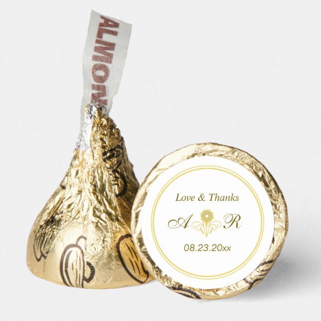 Elegant Love and Thanks Wedding Hershey®'s Kisses® (Front)