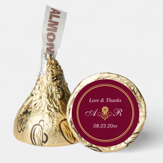 Elegant Love and Thanks Wedding Hershey®'s Kisses® (Front)