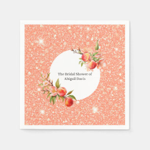 Elegant Love as Sweet as a Peach Bridal Shower Napkins