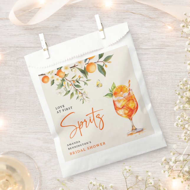 Elegant Love at First Spritz' Bridal Shower  Favor Bag (Clipped)