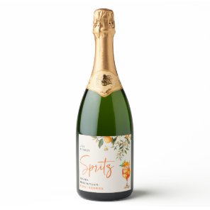 Elegant Love at First Spritz' Bridal Shower  Sparkling Wine Label