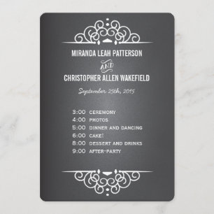 Elegant Love Chalkboard Program   Menu Card