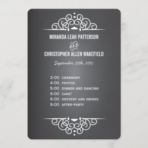 Elegant Love Chalkboard Program | Menu Card