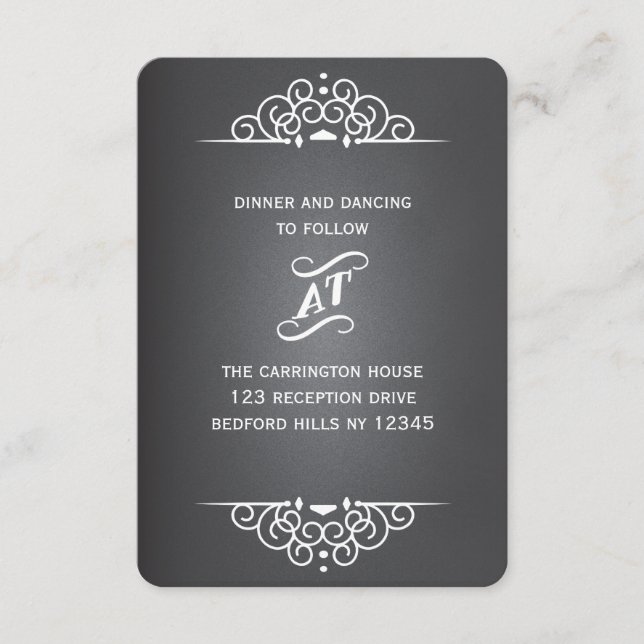 Elegant Love Chalkboard Wedding RSVP Response Card (Front)