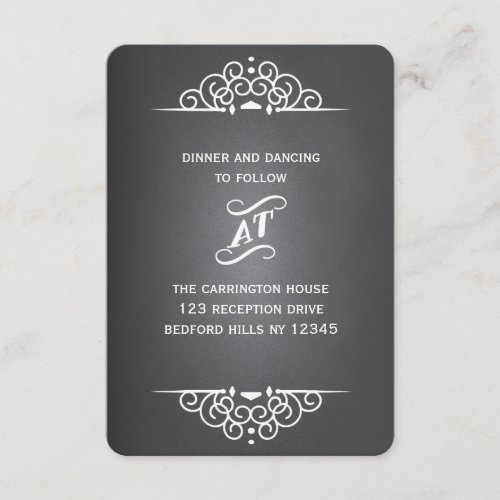 Elegant Love Chalkboard Wedding RSVP Response Card