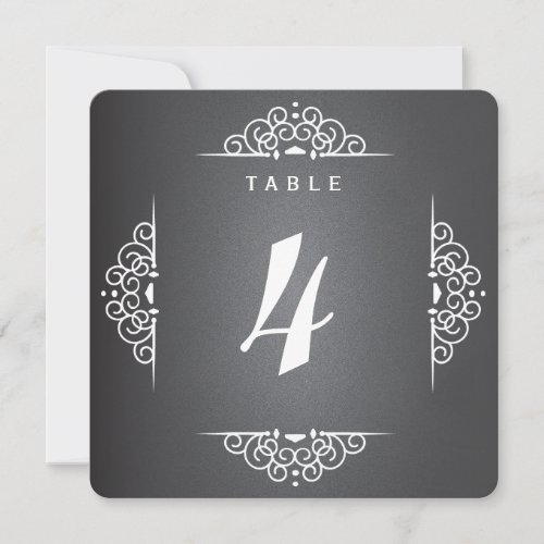 Elegant Love Chalkboard Wedding Table Number Card 5.25" Square Invitation Card