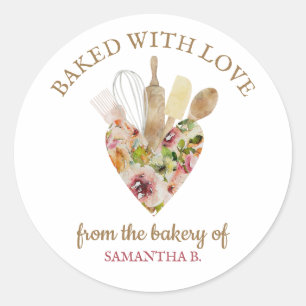 Elegant Love Chef Rustic Holiday Baker Classic Round Sticker