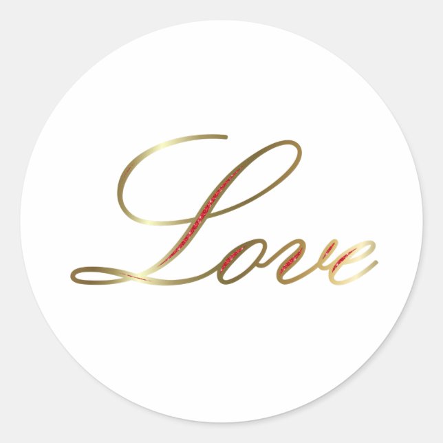 elegant love classic round sticker (Front)