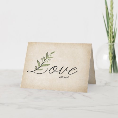 elegant love design with leaves card