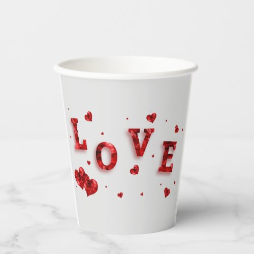 Elegant Love designed paper cups