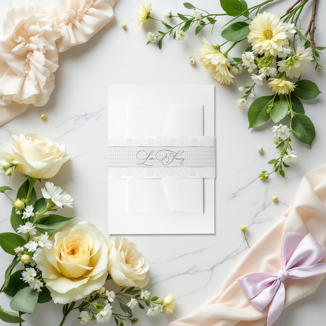 Elegant Love Fancy Lace Bridal Shower Invitation Belly Band (Elegant Love Fancy Lace Bridal Shower Invitation Invitation Belly Band)