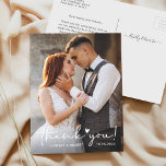 Elegant Love Heart Script Wedding Photo Thank You Postcard<br><div class="desc">Modern Elegant Love Heart Script Wedding Photo Thank You Postcard. For further customization,  please click the "customize further" link and use our design tool to modify this template.</div>