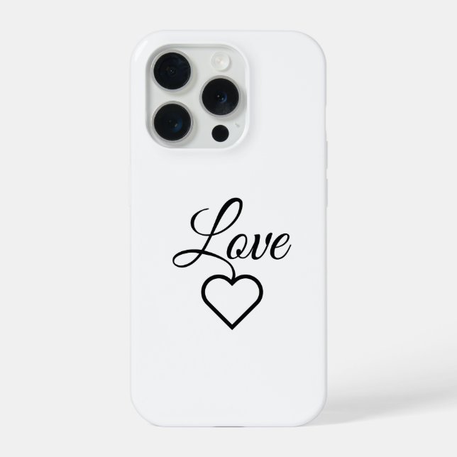 Elegant Love Heart Typography Case (Back)