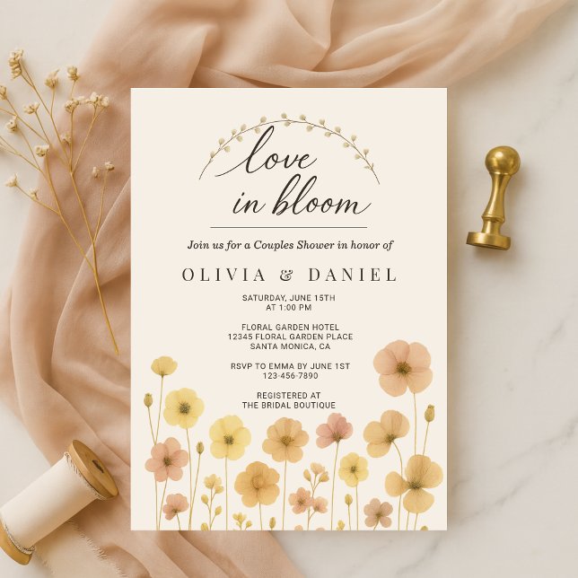 Elegant Love In Bloom Boho Couples Shower  Invitation (Creator Uploaded)