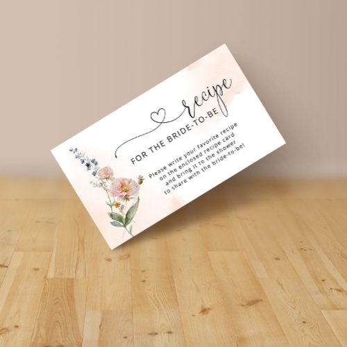 Elegant Love in bloom Wildflower Bridal Shower Enclosure Card