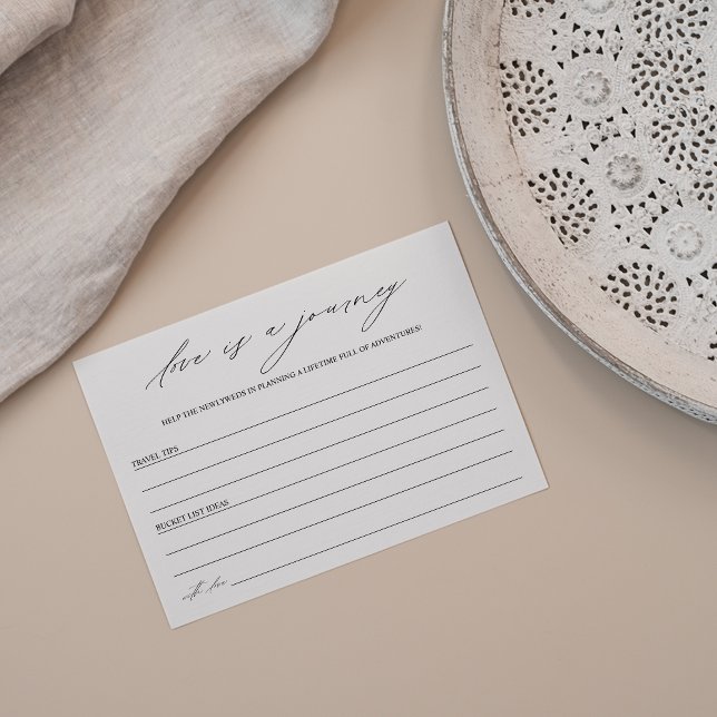 Elegant Love is a Journey Bridal Shower Advice Card (Creator Uploaded)