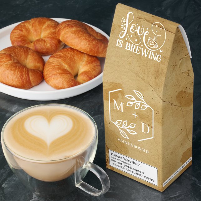Elegant Love Is Brewing Brown Espresso Initial  Roasted Coffee (Breakfast)