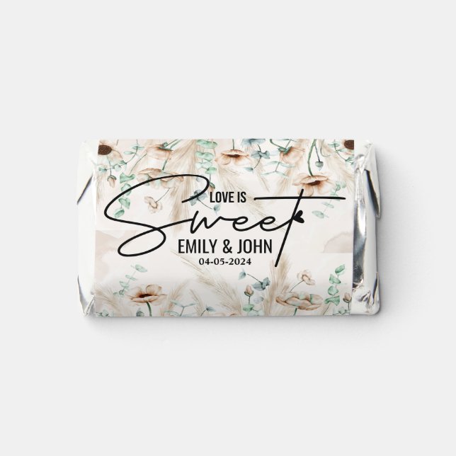 Elegant Love Is Sweet boho desert floral Hershey's Miniatures (Front)