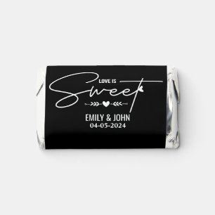 Elegant Love Is Sweet Calligraphy Black & White Hershey's Miniatures