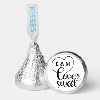 Elegant Love Is Sweet calligraphy Heart Hershey®'s Kisses®