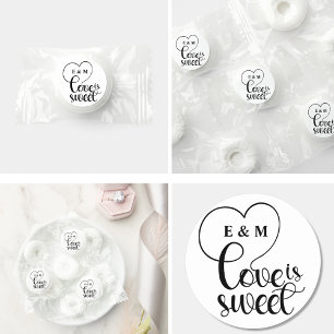 Elegant Love Is Sweet calligraphy Heart  Life Saver® Mints