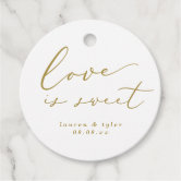 Love is sweet simple elegant script wedding favor bag