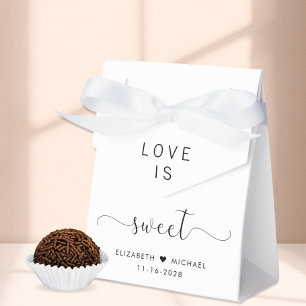 Elegant Love Is Sweet Wedding Favor Boxes