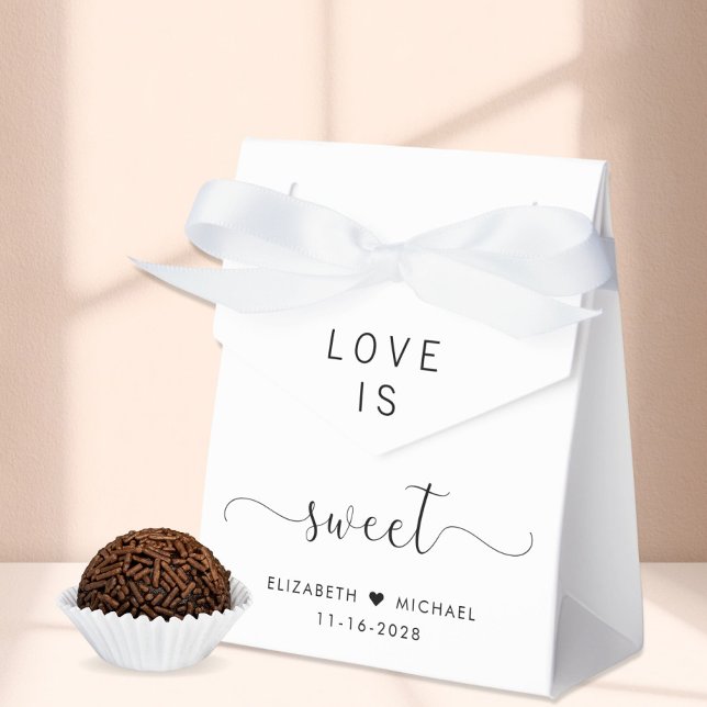 Elegant Love Is Sweet Wedding Favor Boxes (Creator Uploaded)