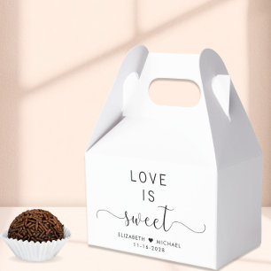 Elegant Love Is Sweet Wedding Favor Boxes