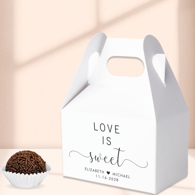 Elegant Love Is Sweet Wedding Favor Boxes (Creator Uploaded)