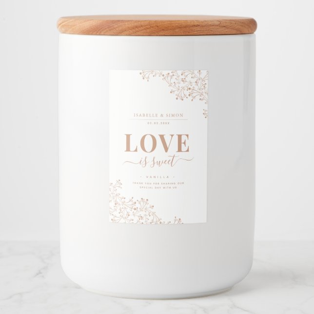 Elegant Love is Sweet Wedding Favor  Food Label (Front)