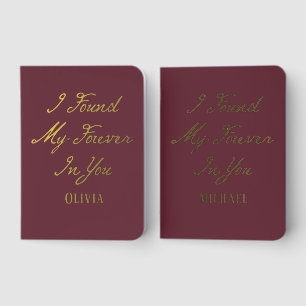 Elegant Love Letter Bride Groom Wedding Vows Book