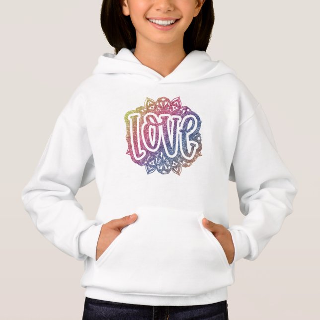 Elegant Love Quote Glitter Sparkle Romance  Hoodie (Front)