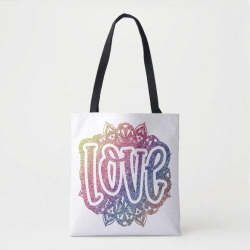 Elegant Love Quote Glitter Sparkle Romance Tote Bag