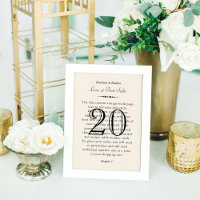 Elegant Love Quote Wedding Table Number