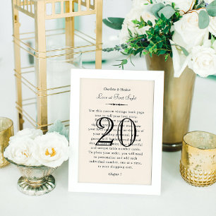 Elegant Love Quote Wedding Table Number