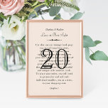 Elegant Love Quote Wedding Table Number<br><div class="desc">Tell your love story at every table with this vintage book page wedding table number. Designed to look like a page from a classic novel, the card features your couple names and custom title in elegant calligraphy, with a personalized story passage and a bold oversized table number. A "Chapter 1"...</div>