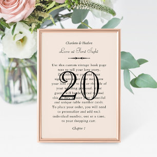 Elegant Love Quote Wedding Table Number