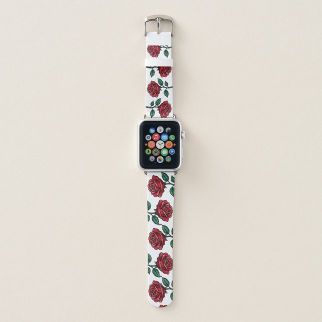 Elegant Love Rose Apple Watch Band (Front)