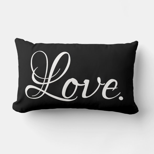 elegant LOVE. script lettering | Lumbar Pillow (Front)