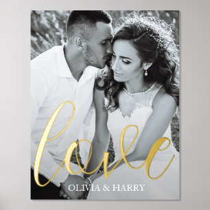 Elegant Love Script Real Foil Print