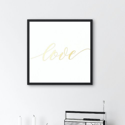 Elegant LOVE SCRIPT Real Gold Foil Prints