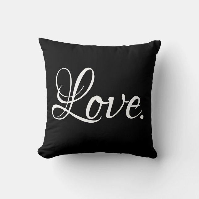 elegant LOVE. script Throw Pillow (Front)